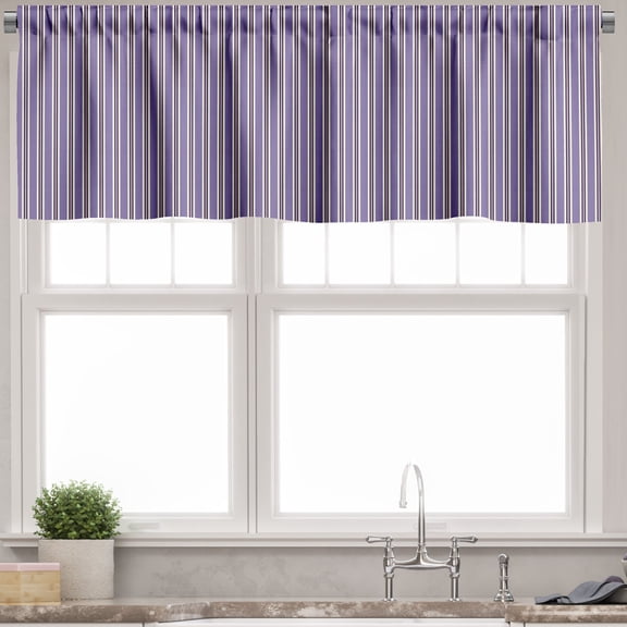 Ambesonne Geometric Valance Pack of 2, Winter Inspirations, 54"X12", Lavender Black White