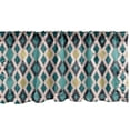 thumbnail image 1 of Ambesonne Geometric Valance Pack of 2, Zigzags and Rhombuses, 42"X18", Teal Blush and Khaki, 1 of 3