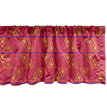 Ambesonne Geometric Window Valance, Angular Abstract Ethnic, 54" X 18", Multicolor