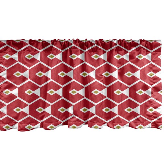 Ambesonne Geometric Window Valance, Bicolour Design Modern Simplistic Pattern with Rhythmic Creative Shapes, Curtain Valance for Kitchen Bedroom Decor with Rod Pocket, 54" X 18", Sea Blue Lime Green