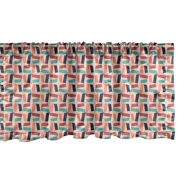 Ambesonne Geometric Window Valance, Colorful Mosaics, 54" X 18", Multicolor