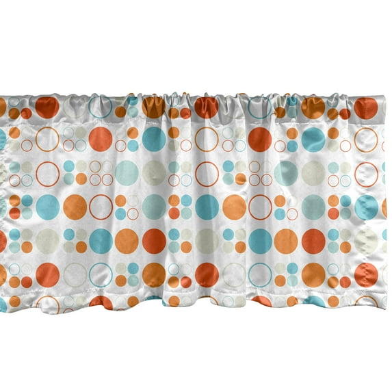 Ambesonne Geometric Window Valance, Colorful Oval Rings, 54" X 18", Multicolor