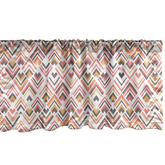 Ambesonne Geometric Window Valance, Contemporary Motif Design, 54" X 18", Multicolor