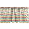thumbnail image 1 of Ambesonne Geometric Window Valance, Continuous Pattern with Hand Painted Look Triangles, Curtain Valance for Kitchen Bedroom Decor with Rod Pocket, 54" X 12", Coral Mustard, 1 of 2
