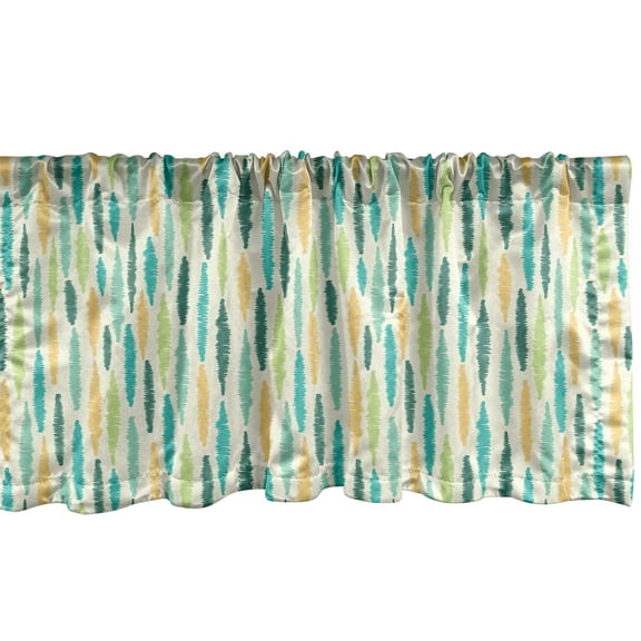Ambesonne Geometric Window Valance, Crayon Effect Stripes, 54" X 18", Multicolor