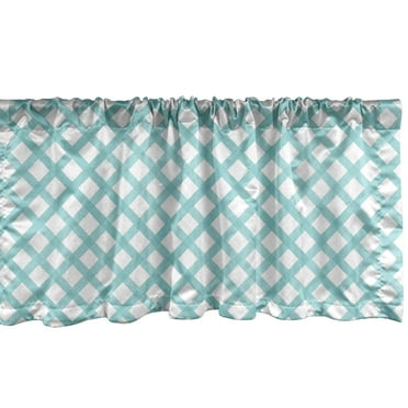 Ambesonne Geometric Window Valance, Crossed Lines Rhombus, 54" X 18", Pale Seafoam Multicolor