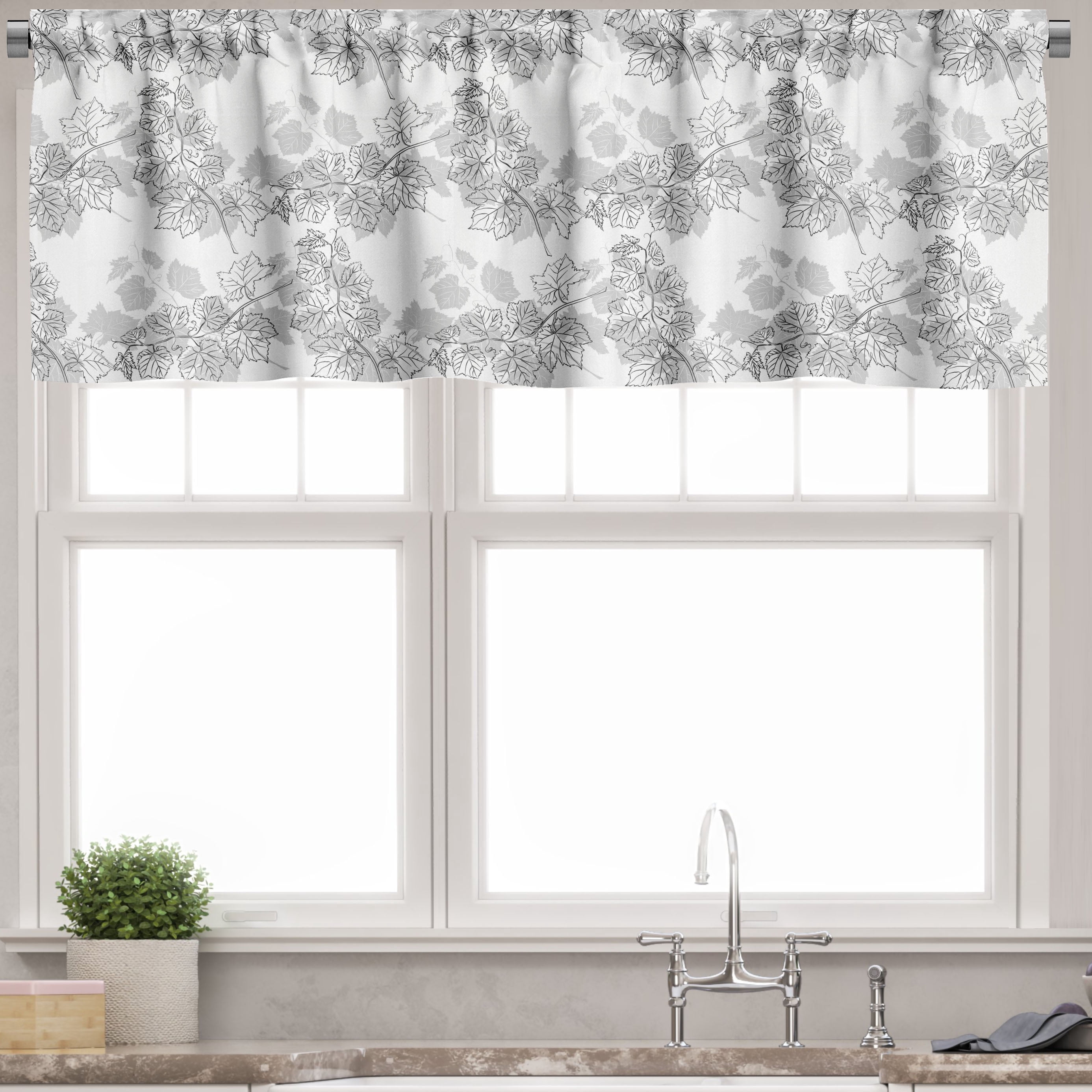 Ambesonne Geometric Window Valance, Disc Spirals Shapes, 54