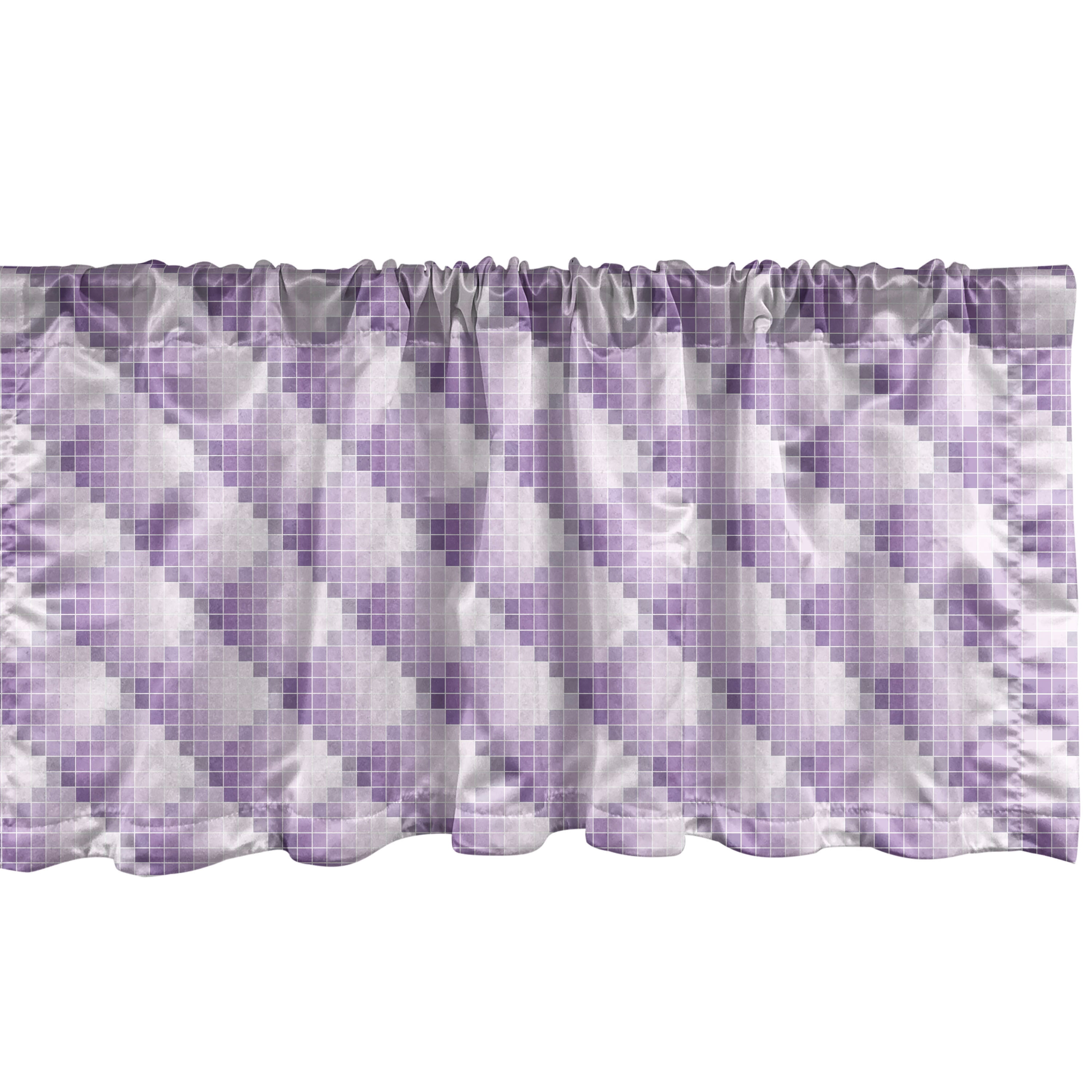 Ambesonne Geometric Window Valance, Futuristic Pixel Squares, 54