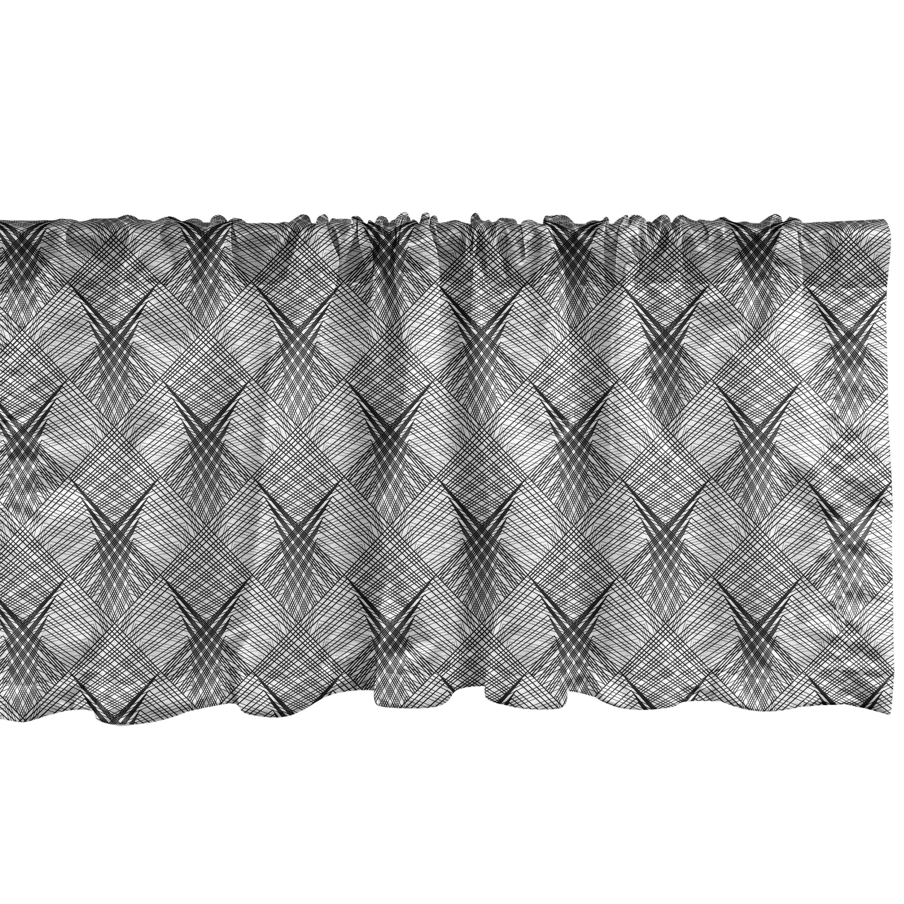 Ambesonne Geometric Window Valance, Grid-Like Striped Pattern, 42