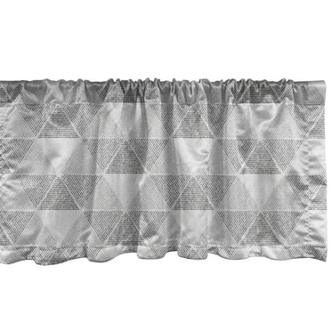 Ambesonne Geometric Window Valance, Grungy Greyscale Tones, 54" X 12", Pale Grey Dark Taupe