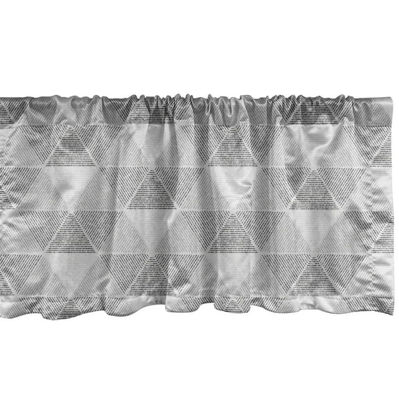 Ambesonne Geometric Window Valance, Grungy Greyscale Tones, 54" X 12", Pale Grey Dark Taupe