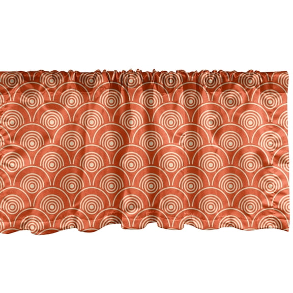 Ambesonne Geometric Window Valance, Kimono Motifs Pattern, 42" x 18", Orange Pale Yellow