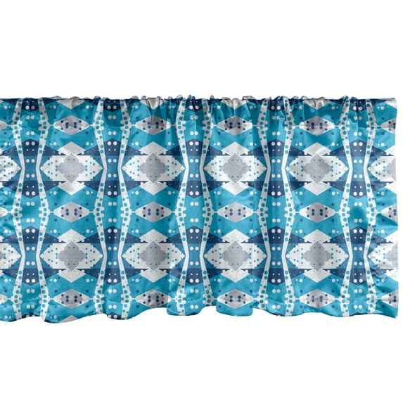 Ambesonne Geometric Window Valance, Modern Abstract Creative Dots and Shapes, Curtain Valance for Kitchen Bedroom Decor with Rod Pocket, 54" X 18", Sky Blue Pale Taupe