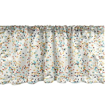 Ambesonne Geometric Window Valance, Modernistic Colorful Art, 54" X 18", White and Multicolor