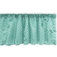thumbnail image 1 of Ambesonne Geometric Window Valance, Modernistic Monochrome Pattern with Chevrons Zigzags and Rhombuses Print, Curtain Valance for Kitchen Bedroom Decor with Rod Pocket, 54" X 18", Dark Seafoam White, 1 of 2