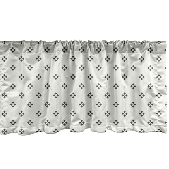 Ambesonne Geometric Window Valance, Pale Colored Dots, 54" X 18", Black and White
