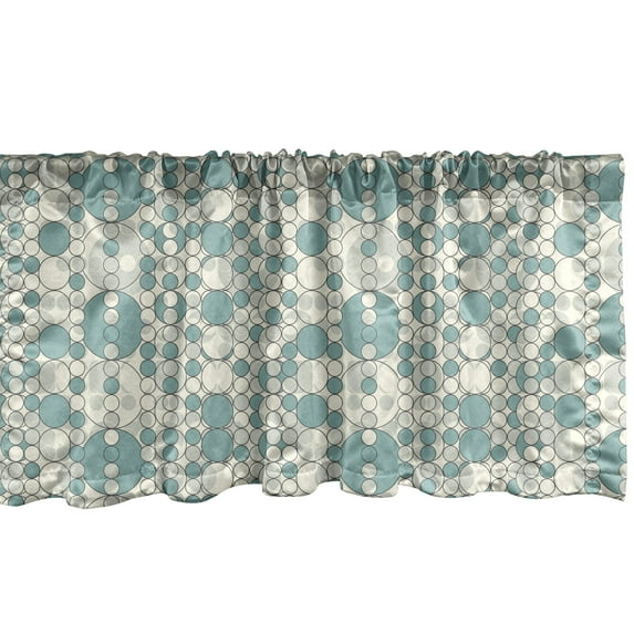 Ambesonne Geometric Window Valance, Pale Toned Lattice, 42" x 18", Pale Teal Beige