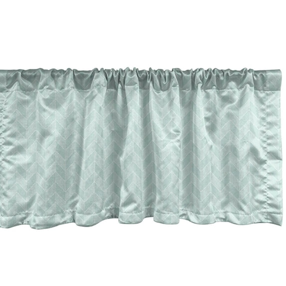 Ambesonne Geometric Window Valance, Pastel Monochrome Zigzags, 42" x 18", Pale Seafoam and White