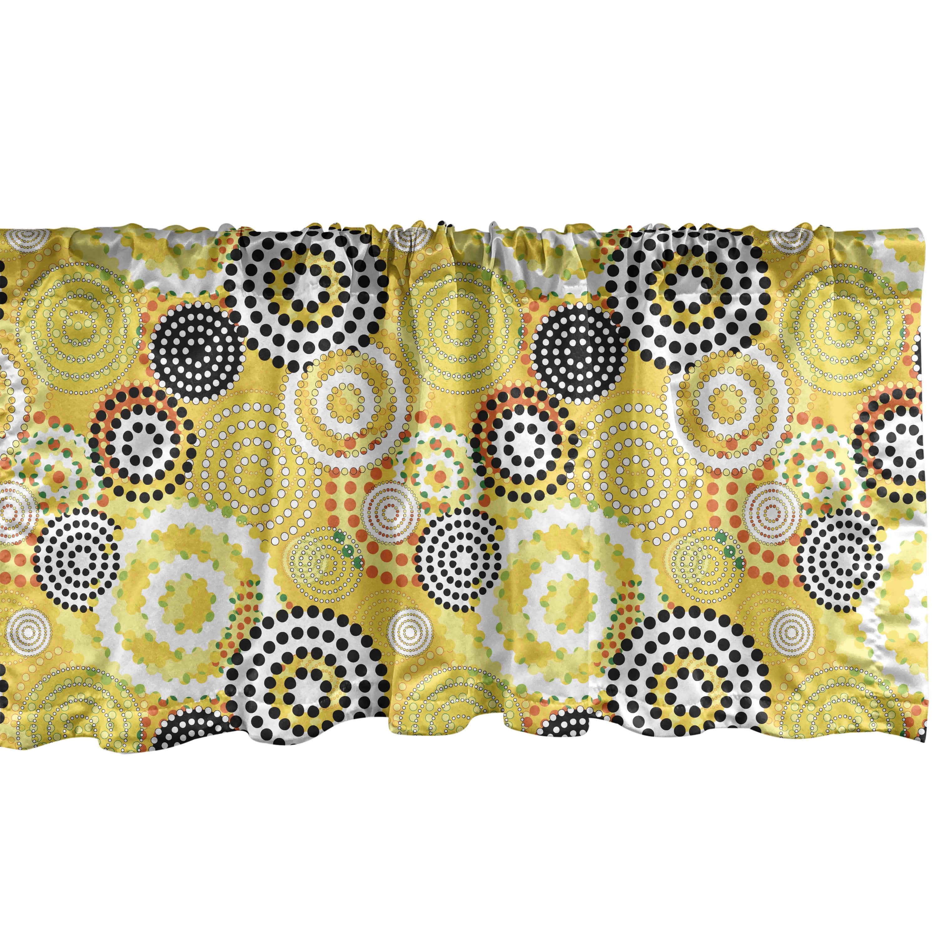 Ambesonne Geometric Window Valance, Psychedelic Rings, 54