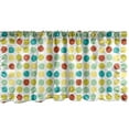 thumbnail image 1 of Ambesonne Geometric Window Valance, Repetitive Funny Retro Pattern with Grunge Colorful Rounds Illustration, Curtain Valance for Kitchen Bedroom Decor with Rod Pocket, 54" X 12", Multicolor, 1 of 3