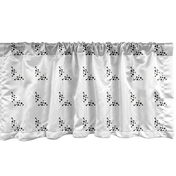 Ambesonne Geometric Window Valance, Repetitive Minimal Themed Abstract Doodle Dots Contemporary Art, Curtain Valance for Kitchen Bedroom Decor with Rod Pocket, 54" X 18", Charcoal Grey and White