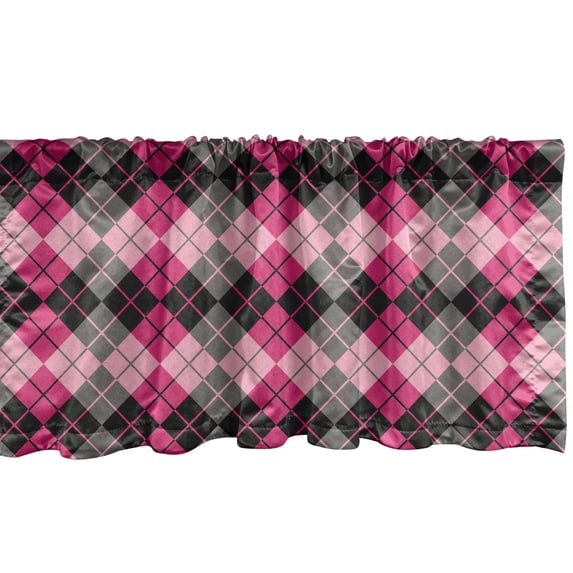 Ambesonne Geometric Window Valance, Retro Argyle Pattern Art, 42" x 18", Multicolor