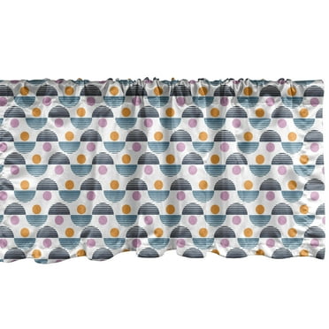 Ambesonne Geometric Window Valance, Retro Style Circles Dots, 54" X 18", Multicolor