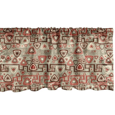 Ambesonne Geometric Window Valance, Rounded Triangles Art, 54" X 18", Multicolor