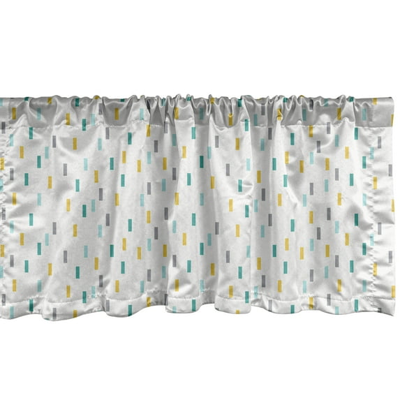 Ambesonne Geometric Window Valance, Short Lines Nostalgic, 42" x 12", Multicolor