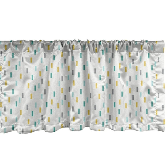 Ambesonne Geometric Window Valance, Short Lines Nostalgic, 54" X 18", Multicolor