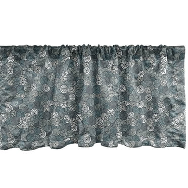 Ambesonne Geometric Window Valance, Sketch Style Spirals, 54" X 18", Multicolor