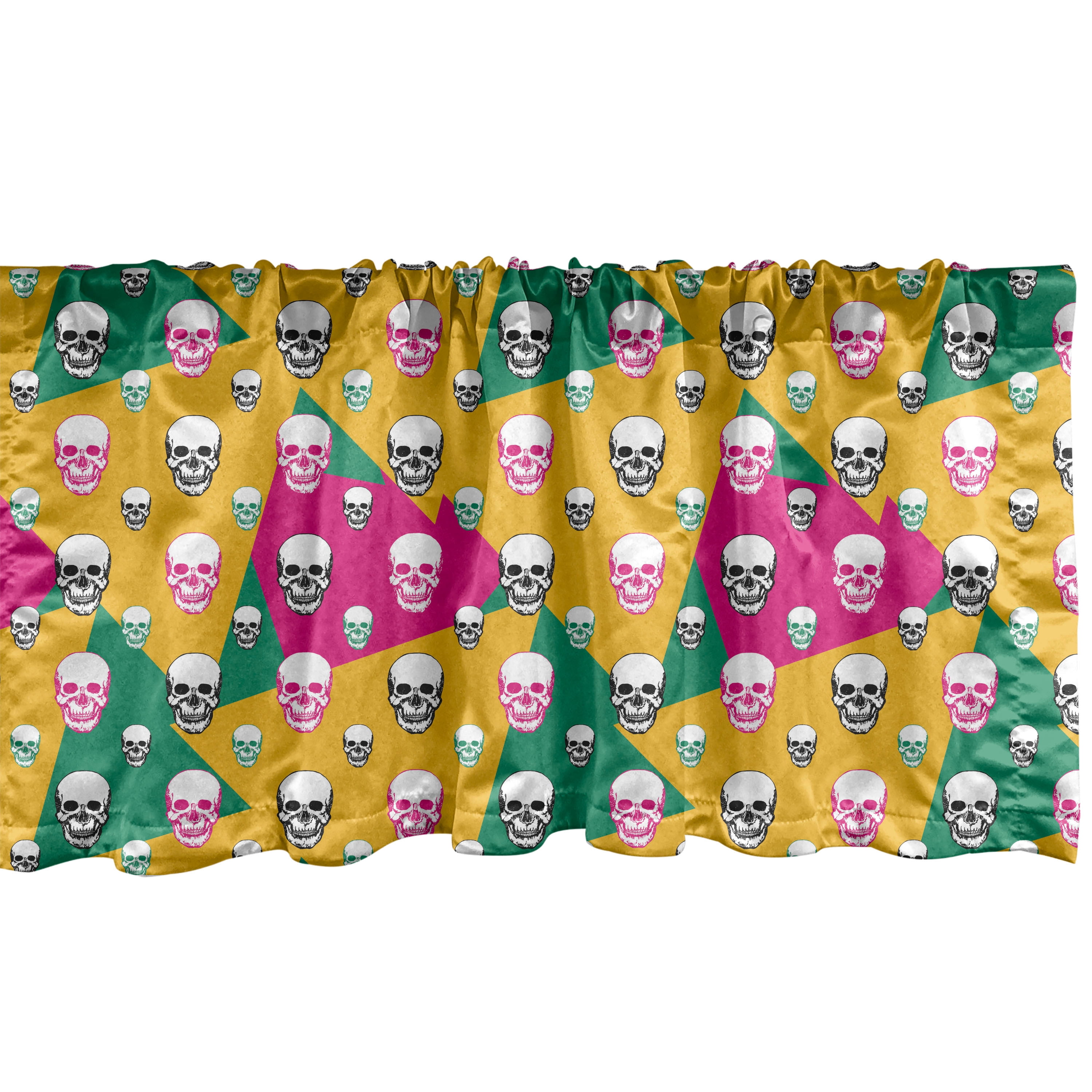 Ambesonne Geometric Window Valance, Triangle Head Bones, 54