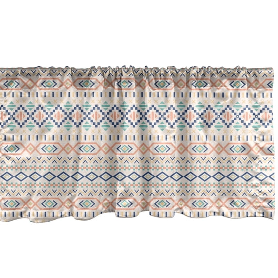 Ambesonne Geometric Window Valance, Tribal Culture Native, 54" X 18", Multicolor