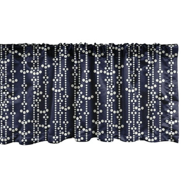 Ambesonne Geometric Window Valance, Vintage Japanese, 54" X 18", Dark Blue Cream
