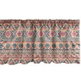 thumbnail image 1 of Ambesonne Geometric Window Valance, Vintage Style Ethnic Print of Triangles Circles Zigzags, Curtain Valance for Kitchen Bedroom Decor with Rod Pocket, 54" X 12", Pink Pastel Brown, 1 of 2