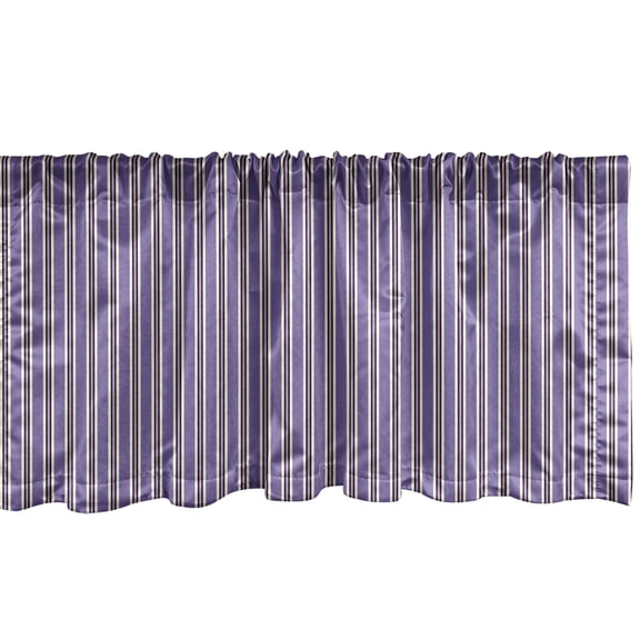 Ambesonne Geometric Window Valance, Winter Inspirations, 42" x 12", Lavender Black White