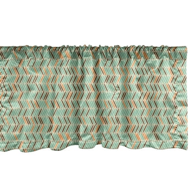 Ambesonne Geometric Window Valance, Zigzag Pattern with Scandinavian Style Brush Stroke Effect Illustration, Curtain Valance for Kitchen Bedroom Decor with Rod Pocket, 54" X 18", Multicolor