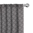 thumbnail image 1 of Ambesonne Geometrical Window Curtains, Monochrome Quatrefoil, Each 28" W x 84" L, Grey and White, 1 of 2