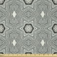 thumbnail image 1 of Ambesonne Geometrical Fabric by the Yard Microfiber, Floral Hatched Motifs, 3 Yards, Sage Green Grey, 1 of 4