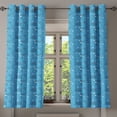 thumbnail image 1 of Ambesonne Geometrical Grommet Curtain, Lines Dots Circles, 50" x 63", Turquoise Red and White, 1 of 6