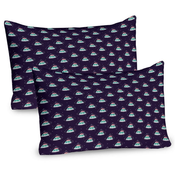 Ambesonne Geometrical Pillow Sham 2 Pack, Diamond Shapes Cactus, 36"x20", Dark Purple and Sea Green