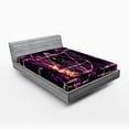 thumbnail image 1 of Ambesonne Geometry Fitted Sheet, Vitruvian Man Occult, Queen Size, Purple, 1 of 3