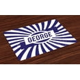 thumbnail image 1 of Ambesonne George Place Mats Set of 4, Widespread Name Abraded, Standard Size, Navy Blue and White, 1 of 4