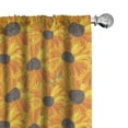 thumbnail image 1 of Ambesonne Daisy Window Curtains, Yellow Orange Petals Print, Each 28" W x 95" L, Dark Taupe Orange, 1 of 5