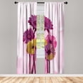 thumbnail image 1 of Ambesonne Gerber Daisy Curtains, Spring Print Flowers, Pair of 28"x63", Dark Magenta, 1 of 2