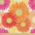 thumbnail image 1 of Ambesonne Gerber Daisy Fabric by the Yard Upholstery, Pastel Flowers Print, 1 Yard, Pale Orange Dark Coral, 1 of 5