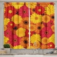 thumbnail image 1 of Ambesonne Gerber Daisy Kitchen Curtains, Warm Tones Flowers, 55"x36", Multicolor, 1 of 1