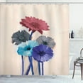 Ambesonne Gerber Daisy Shower Curtain, Spring Print Flowers, 69"Wx84"L