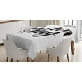 thumbnail image 1 of Ambesonne German Tablecloth Rectangular Table Cover, Hand Lettering Guten Tag, 52"x70", Black and White, 1 of 4