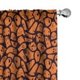 thumbnail image 1 of Ambesonne Ghost Window Curtains, Hand-drawn Ghosts Pattern, Each 28" W x 63" L, Dark Purple and Orange, 1 of 5